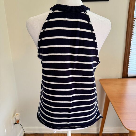 Aerie Blue and White Striped Cotton Blend Sweater Tank Top Size S - Picture 2 of 6